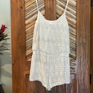 White Parker romper with beading